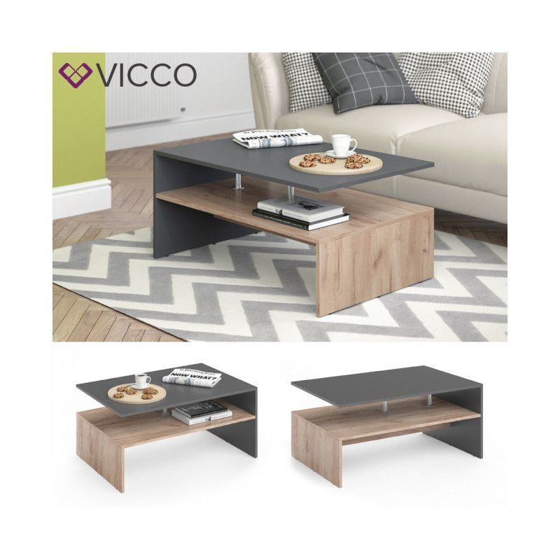 Tavoli: Couchtisch Beistelltisch - Anthrazit/Sandeiche - Sofatisch – Nuovo e nell'imballaggio originale da Wallenwil venduto da toesstal-vertrieb 2