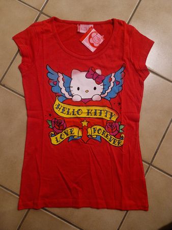 T-shirt rouge Hello Kitty 14ans fille