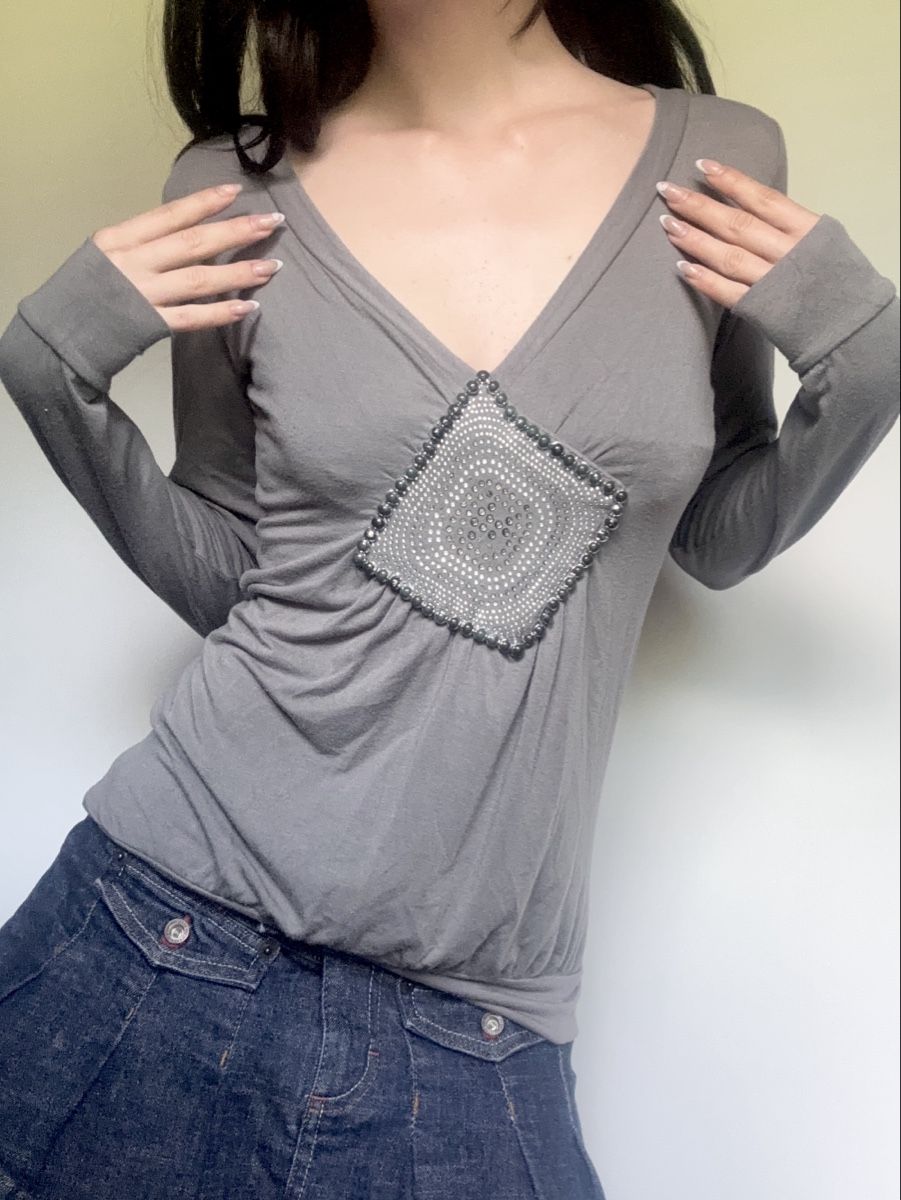 Top: vintage rinestone longsleeve top – Usato da Leissigen venduto da lamooniade