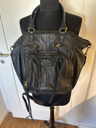 Liebeskind Handtasche Leder schwarz/Leomuster