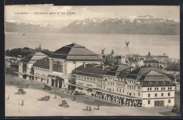 Lausanne, La future gare et les Alpes, B