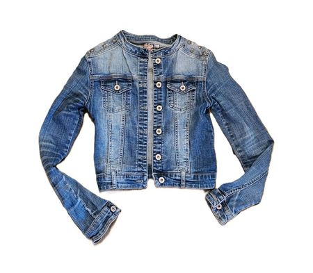 Jeans Jacke Gr. 34 (36) mit Nieten Used-Look