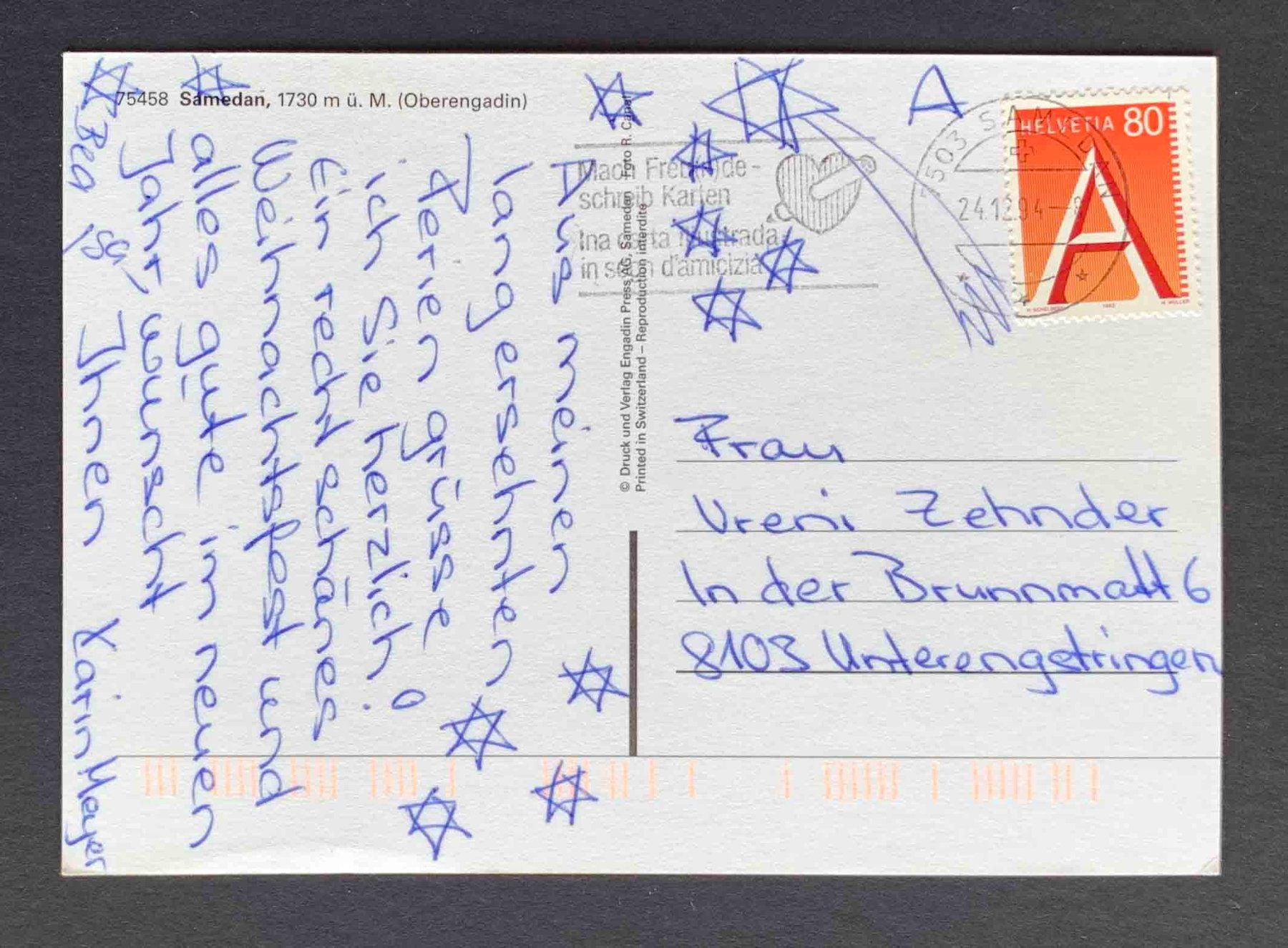 Cartoline postali: AK Samedan Oberengadin – Usato da Goldau venduto da artelier1 1