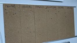 Kork Pinwand mit Tagesbeschriftung