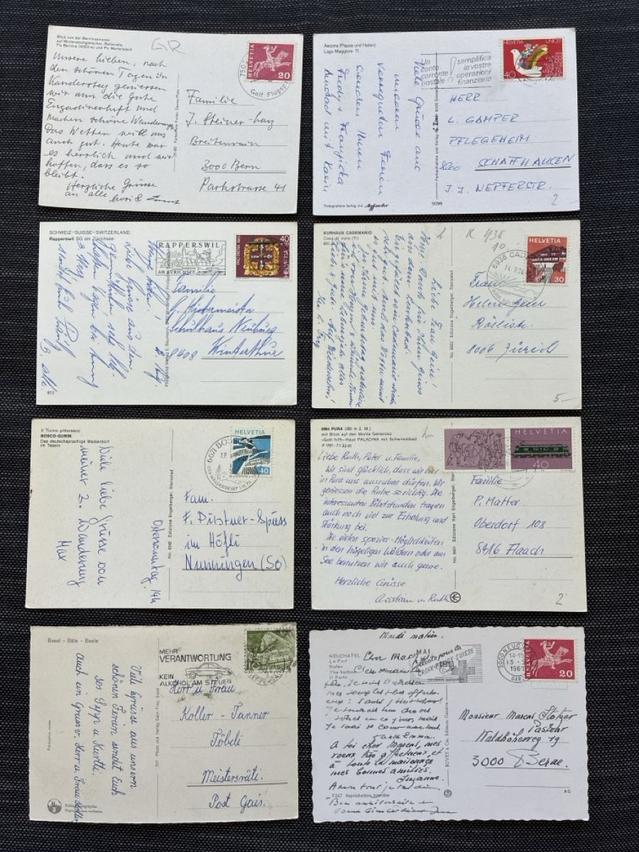 Cartoline postali: 15 Ansichtskarten Schweiz Überraschungs Paket D  Grossformat – Usato da Oftringen venduto da Cla.vD.74 3