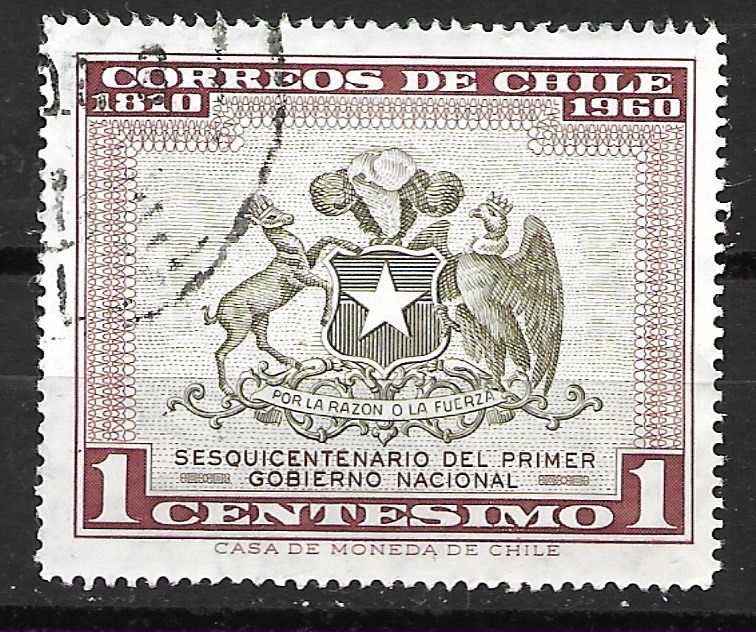 Tutti i francobolli: Chile 1960: Staatswappen – Usato da Zürich venduto da Rainstamps