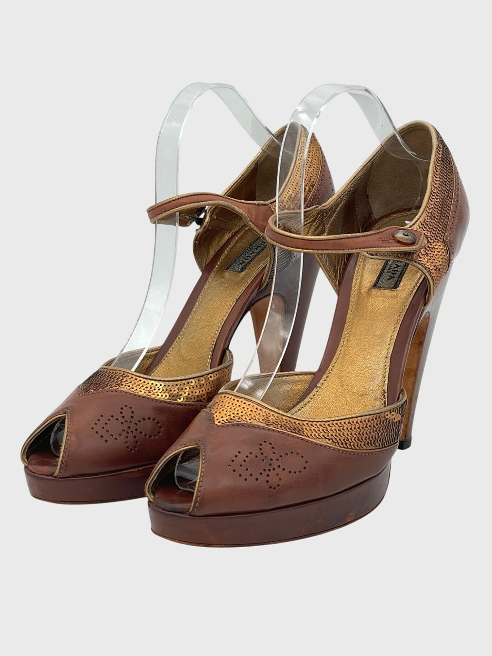 Prada Scarpe da donna: Prada Mary Jane Plateau Pump EU 40 Braun – Usato da Zürich venduto da shoe_shop 2