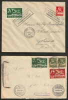 1926/1927 : 2 CH Flugpost Briefe