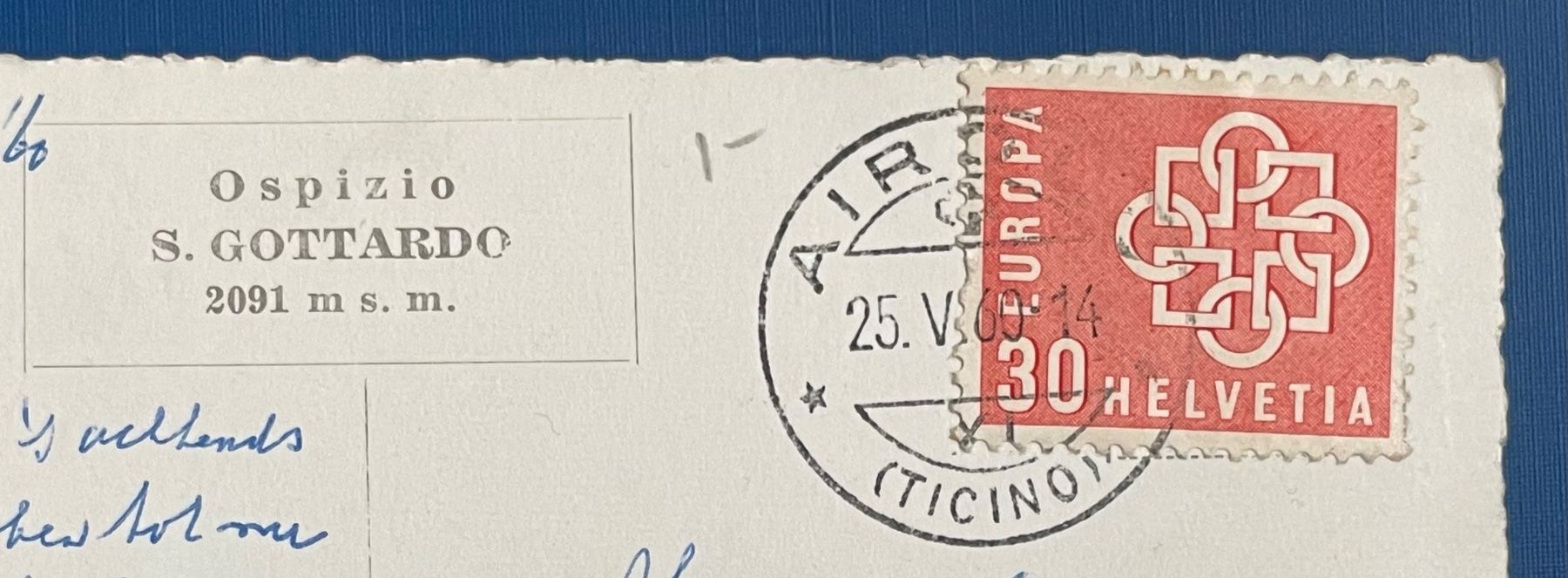 Cartoline postali: OSPIZIO S. GOTTARDO - SCHNEERÄUMUNG &DIV. OLDTIMER - 25.V.60 – Usato da Mauren TG venduto da montis09 2