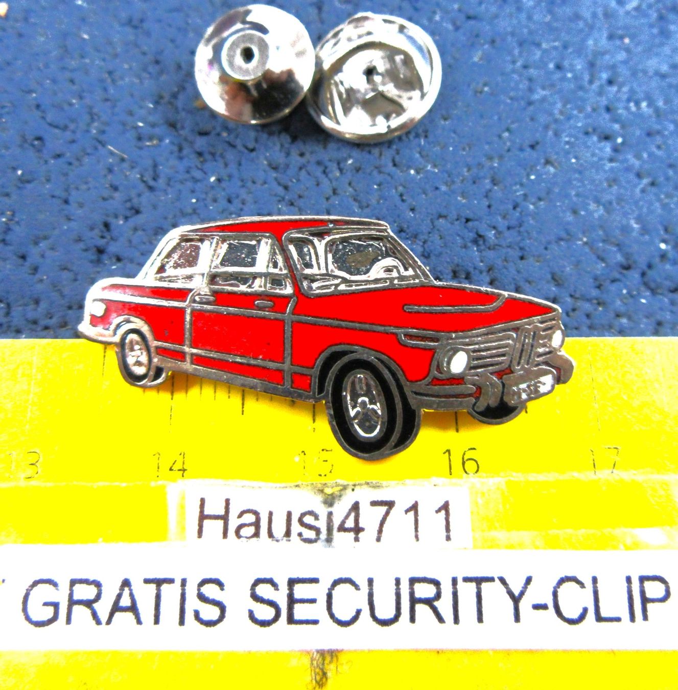 BMW Plaketten & Abzeichen: BMW 2002 ROT OLDI AUTO PIN ENAMEL mit SECURITY-CLIP – Gebraucht aus Ettingen von Hausi4711