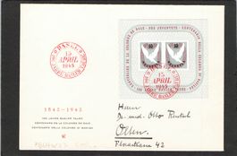 Jub. Couvert 100 Jahre Basler Taube,Block Nr.23,Jub. Stempel