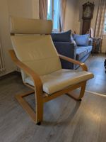 1 Stk. Ikea Ledersessel crème-weiss