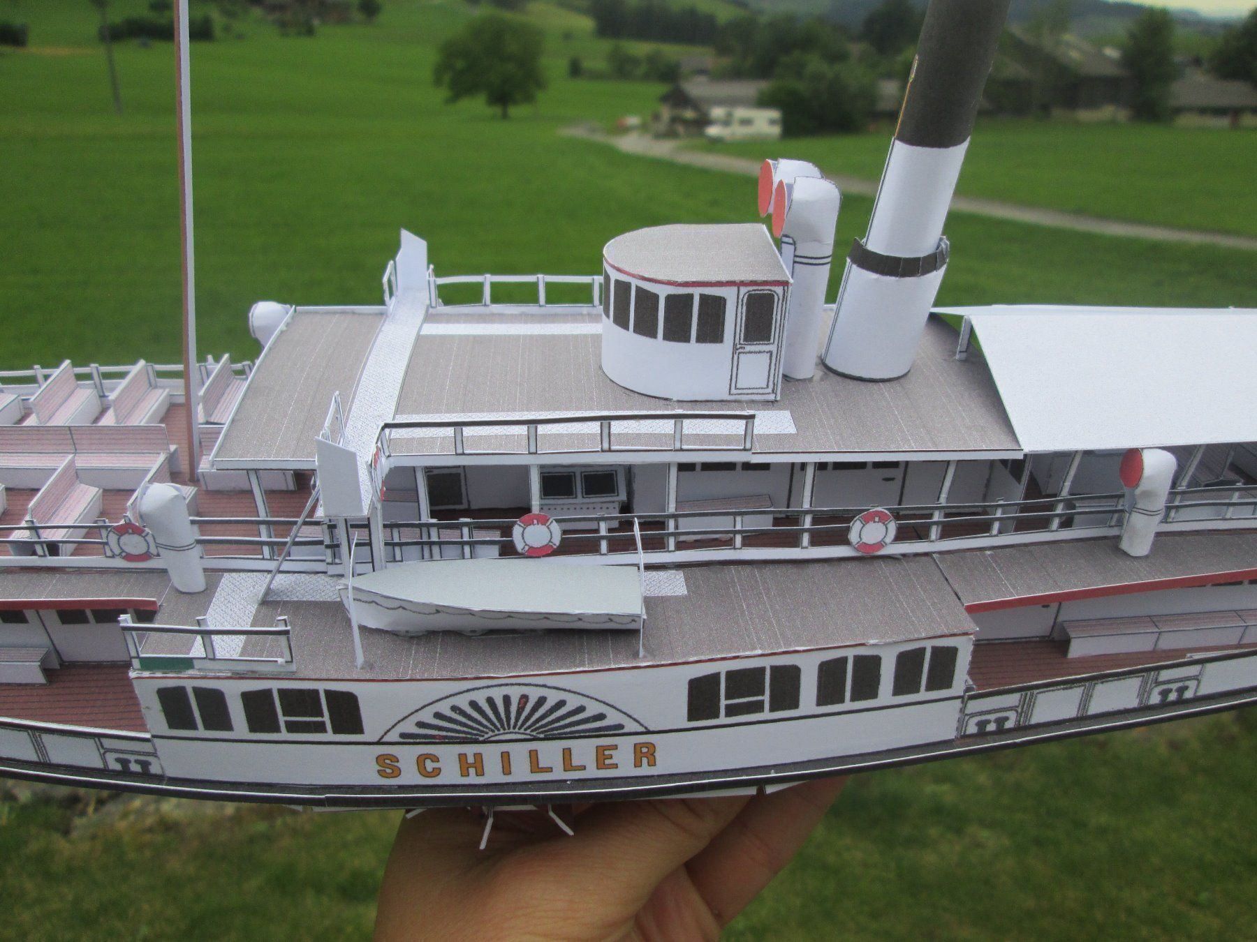 Kit di modellismo & Modellini statici: Dampfschiff Schiller Modellbogen 1:100 – Nuovo e nell'imballaggio originale da Sempach venduto da Pilatus20 4