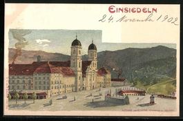 Litho Einsiedeln, Aufgang zum Kloster