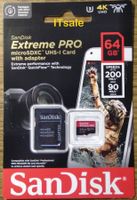 SanDisk MicroSD 64GB Extreme PRO mit SD-Adapter *portofrei*