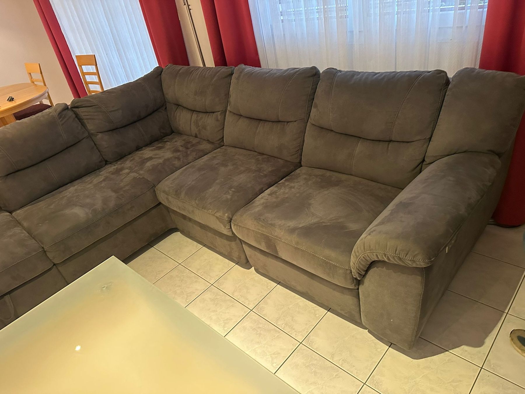 Divani: Grosses Ecksofa mit Ottomane, braun, sehr bequem! – Usato da Horw venduto da Prasanna3 1