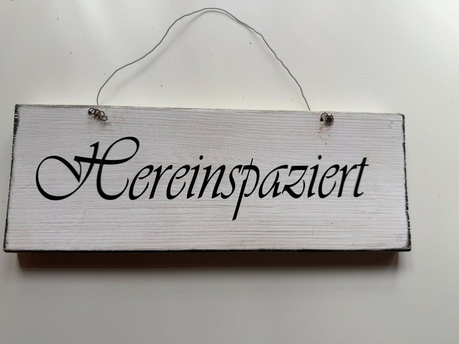 Alle Dekorationen: DEKO HOLZSCHILD "HEREINSPAZIERT" – Neu (gemäss Beschreibung) aus Meienried von ManuelaBoutique 1