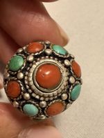 Ring mit Korallen und Turkis