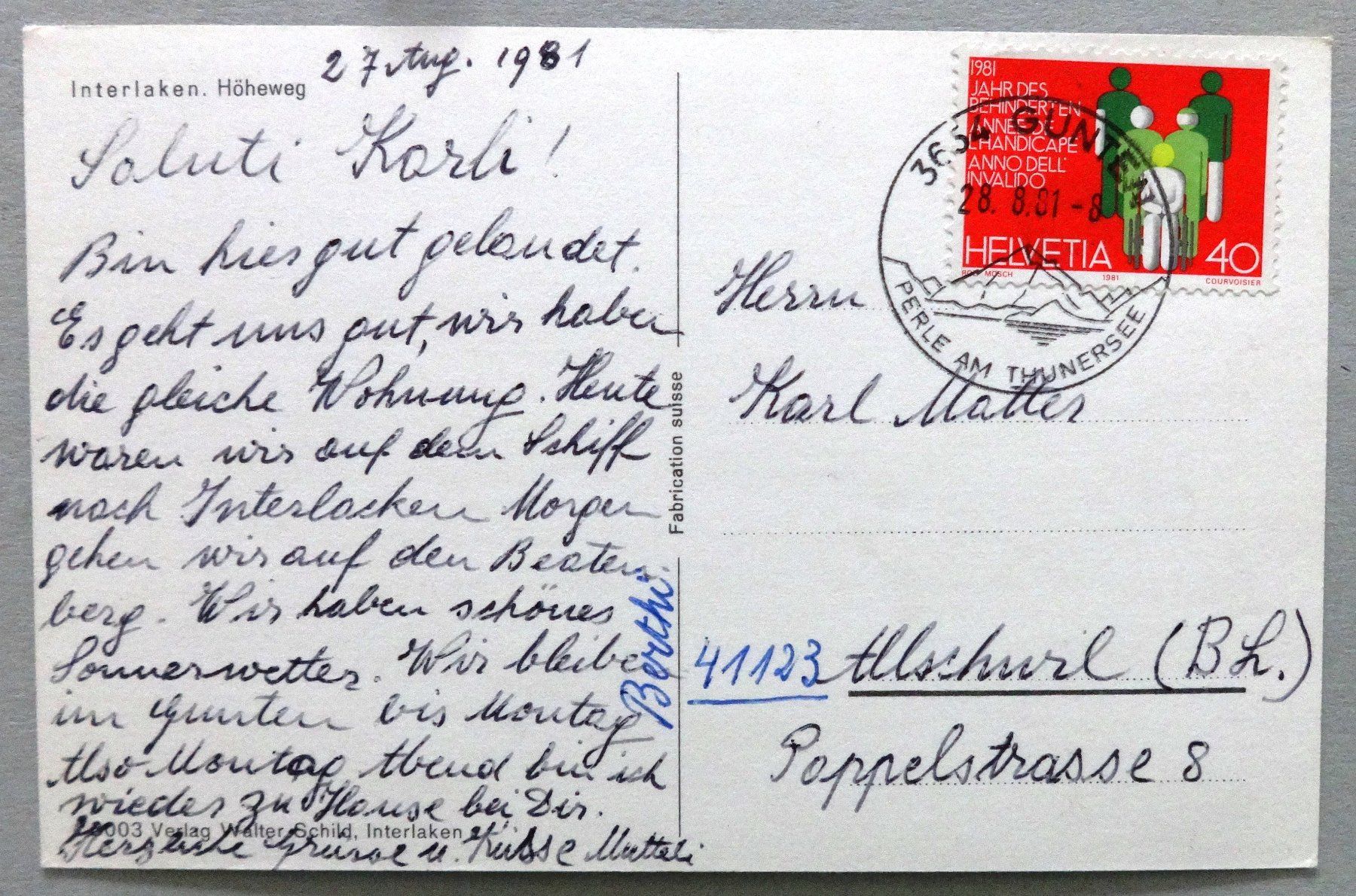 Cartes postales: Interlaken, Höheweg – D'occasion à Fétigny par Billy2miny 1
