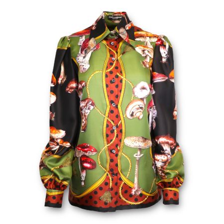 Dolce & Gabbana Seidenbluse m. Pilzen IT 38 DE 34