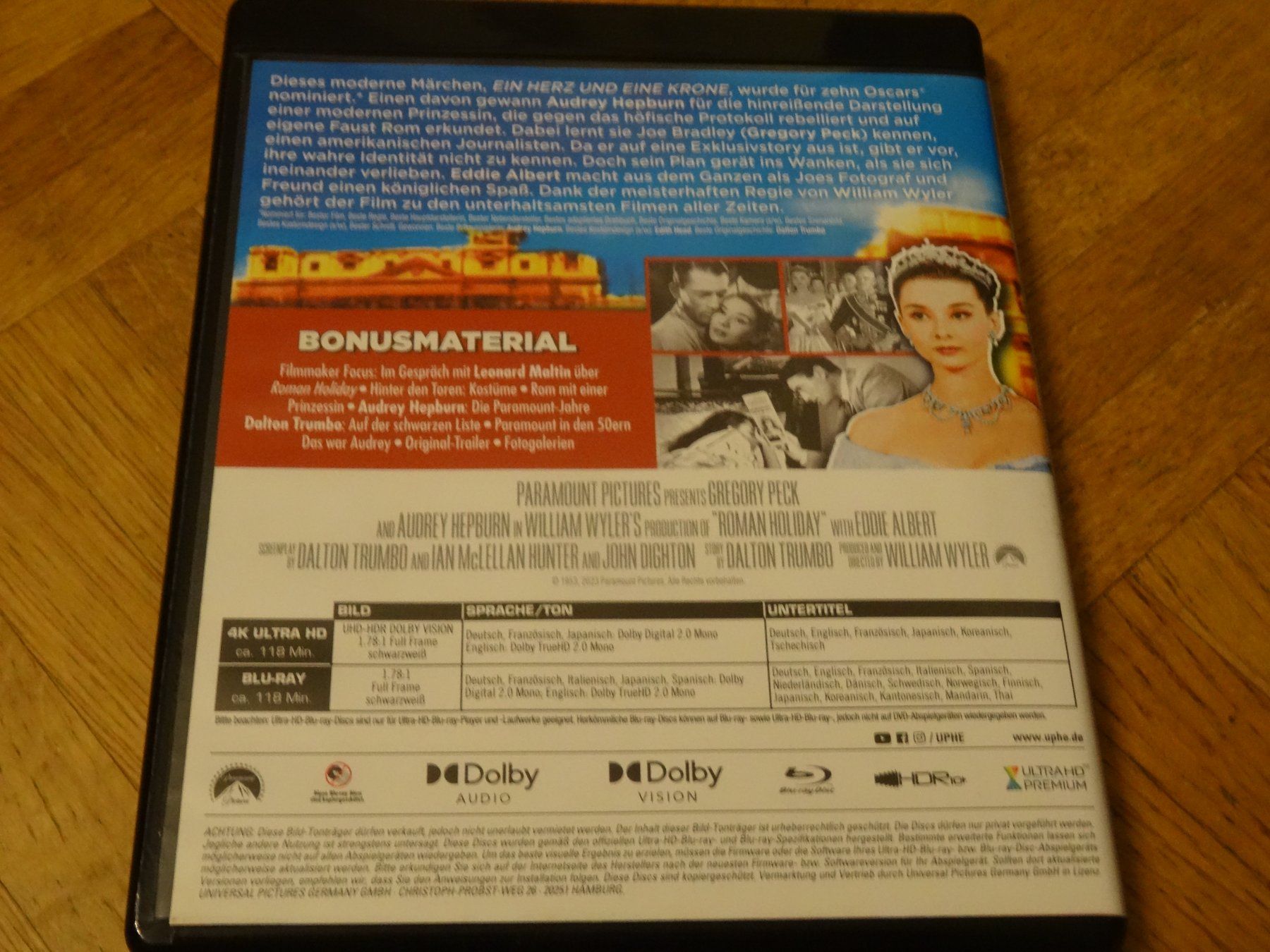 Tutti i DVDs: Ein Herz und eine Krone 4K UHD+Blu-ray Gregory Peck – Usato da Olten venduto da Disc-Verkauf 2