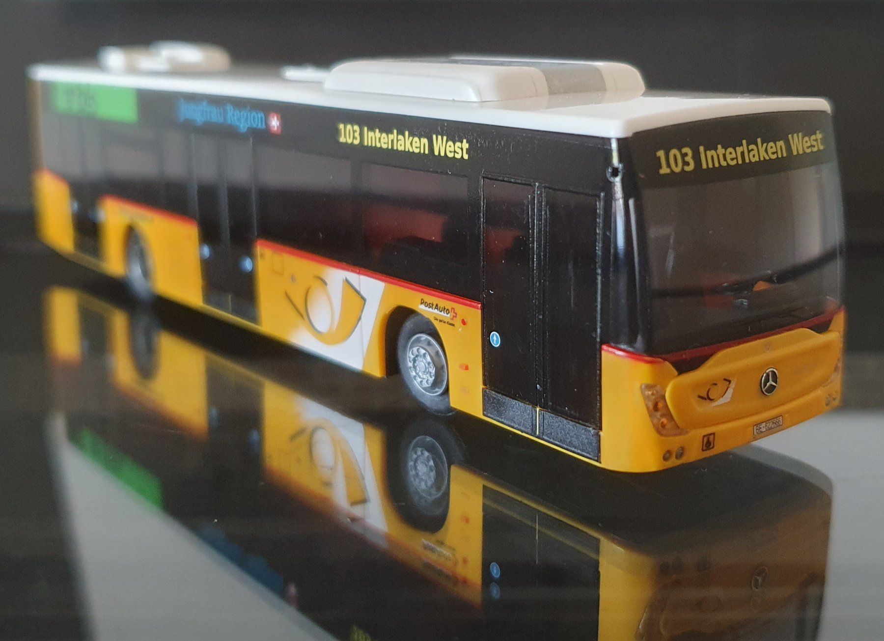 Rietze Modellini d'auto: AWM PTT PostAuto BLS Bus Interlaken MB Conecto 1:87 lim. 100 – Nuovo (secondo la descrizione) da Therwil venduto da Wat_975y