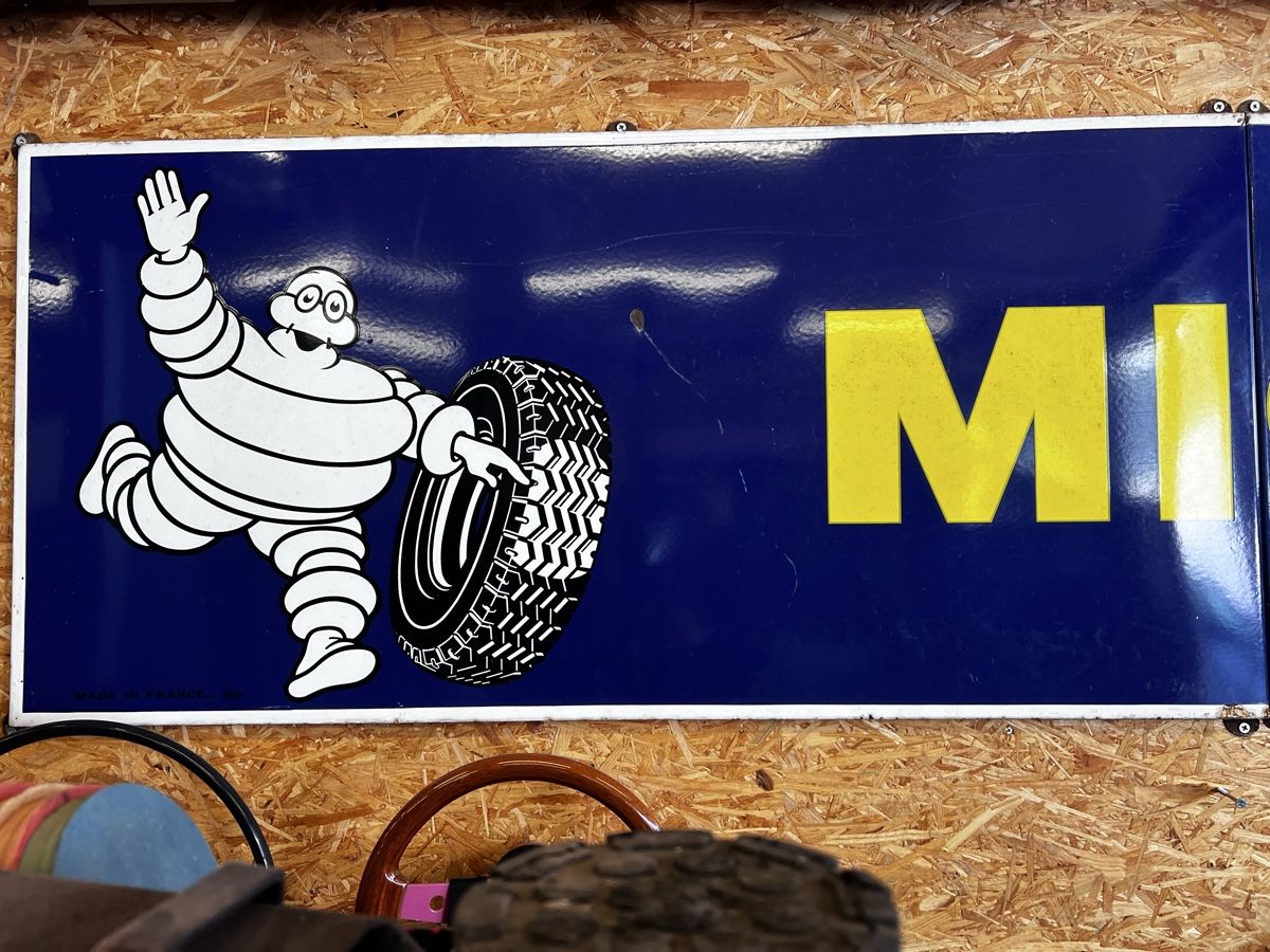 Michelin Insegne: Michelin Werbung 2,90 x 0,70 Emailschild – Usato da Immensee venduto da Mdin 3