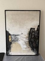 Handgemaltes Leinwandbild White Noir mit Holzrahmen