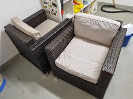 Gartensessel Rattansessel  braun 2er Set guter Zustand