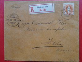 1895: 66D auf Chargé-Brief von KÄGISWIL-DORF (OW)