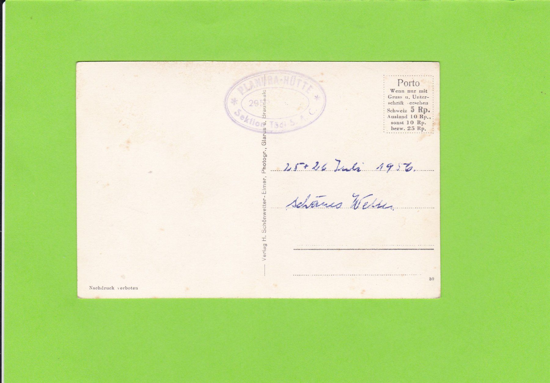 Cartoline postali: Tödi-Westwand – Usato da St. Peterzell venduto da neckertal 1