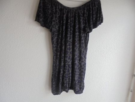 Top Grautöne und Violett Gr. L, Animalprint