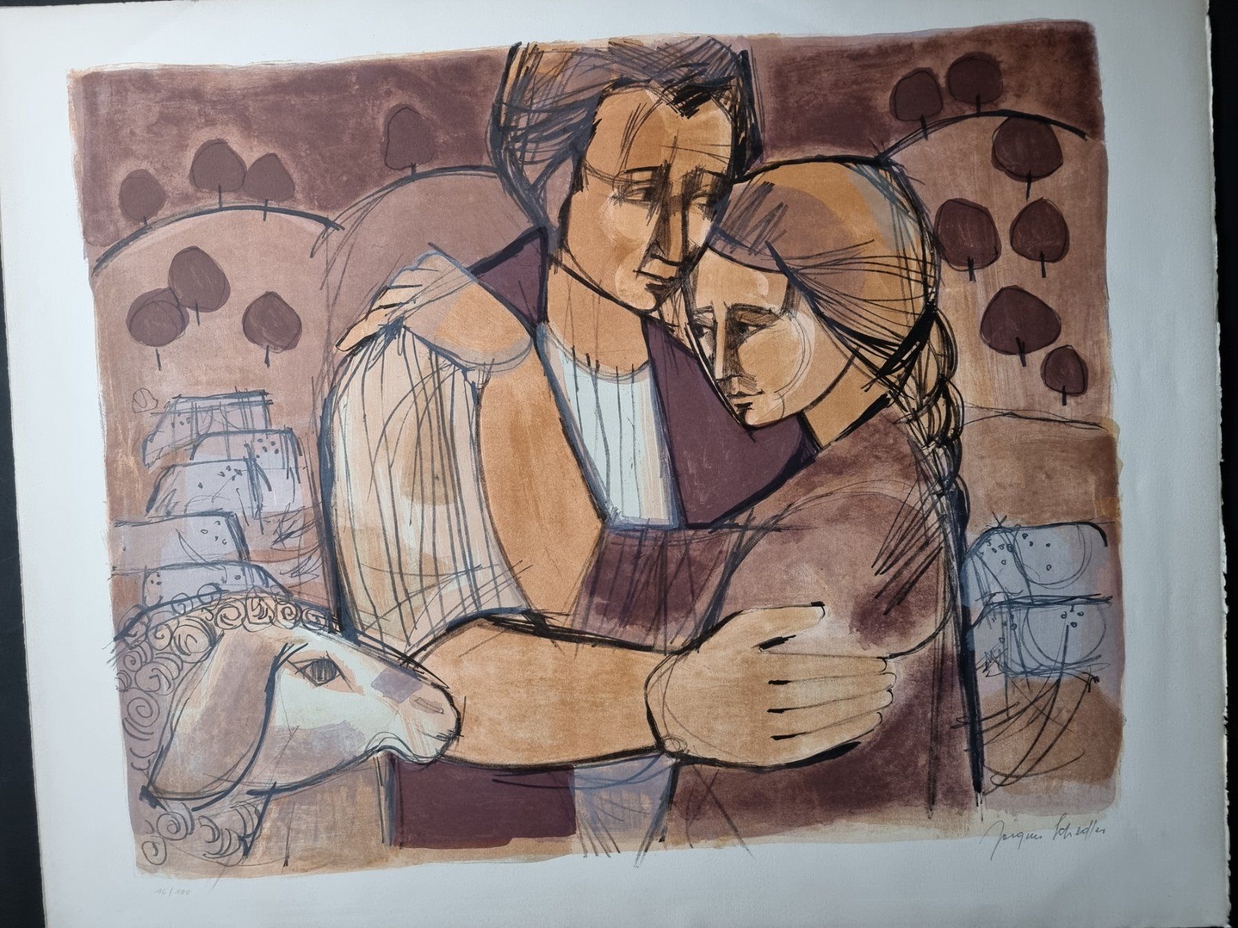 Grafica & Litografie: JACQUES SCHEDLER GROSSE LITHOGRAPHIE SIGNIERT NUMMERIERT – Usato da Gersau venduto da grafik-kunst 2