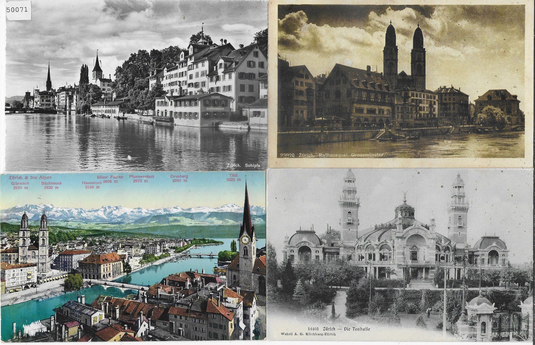 Cartoline postali: 4 AK - Zürich – Usato da Ettingen venduto da Kartenplanet