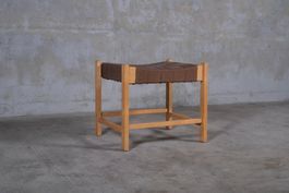 HOCKER MIDCENTURY ESCHE STOFFGURT GEFLECHT