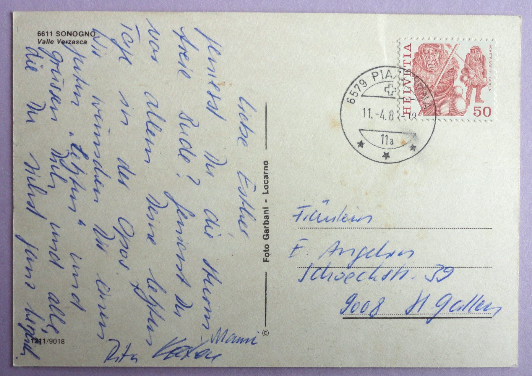 Cartes postales: Sonogno - Valle Verzasca – Défectueux à Fétigny par Billy2miny 1
