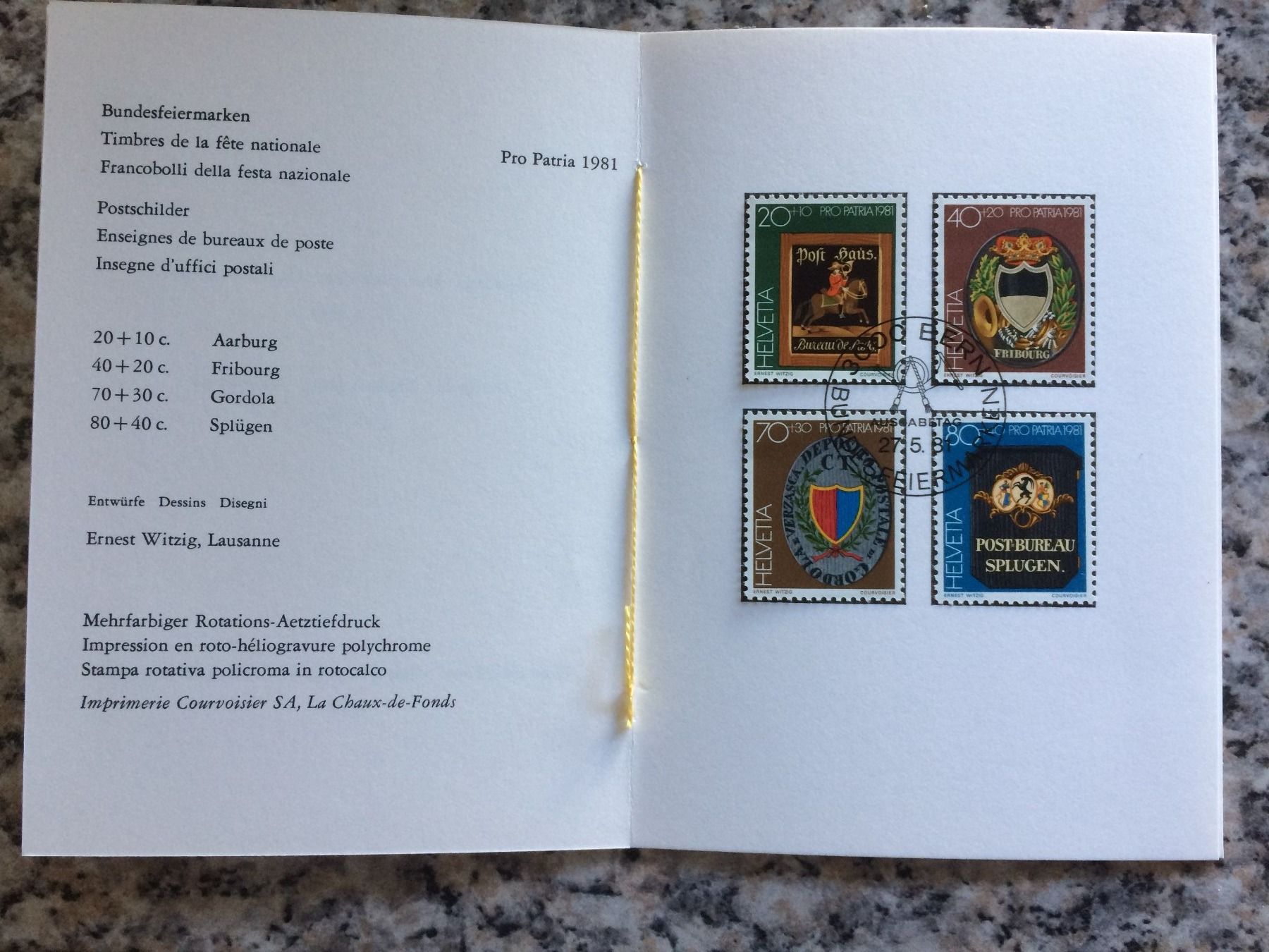 Tutti i francobolli: Faltblatt – Nuovo (secondo la descrizione) da Kilchberg ZH venduto da APZ4BWM2
