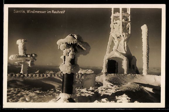 Cartoline postali: AK Säntis, Windmesser im Rauhreif – Usato da Berlin venduto da bartko-reher