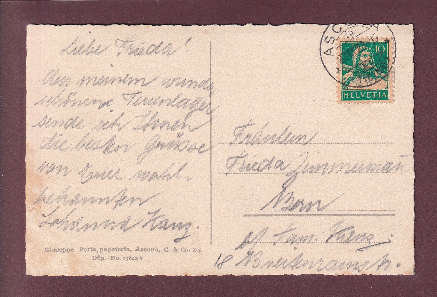 Cartoline postali: ASCONA - 1928 – Usato da Pully venduto da nicecards 1