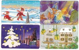 4 Telefonkarten Luxemburg Weihnachten