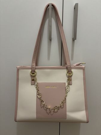 Handtasche rosa creme neu