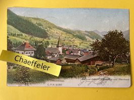 1905 Zweisimmen. General-Ansicht mit Kirche und Pfarrhaus