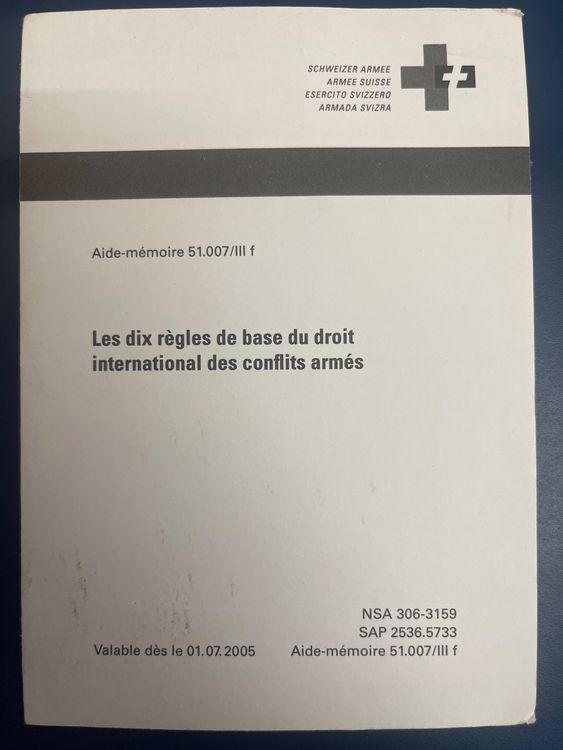 Notice Militaire Les Dix Règles De Base Du Droit Internatio. | Kaufen ...