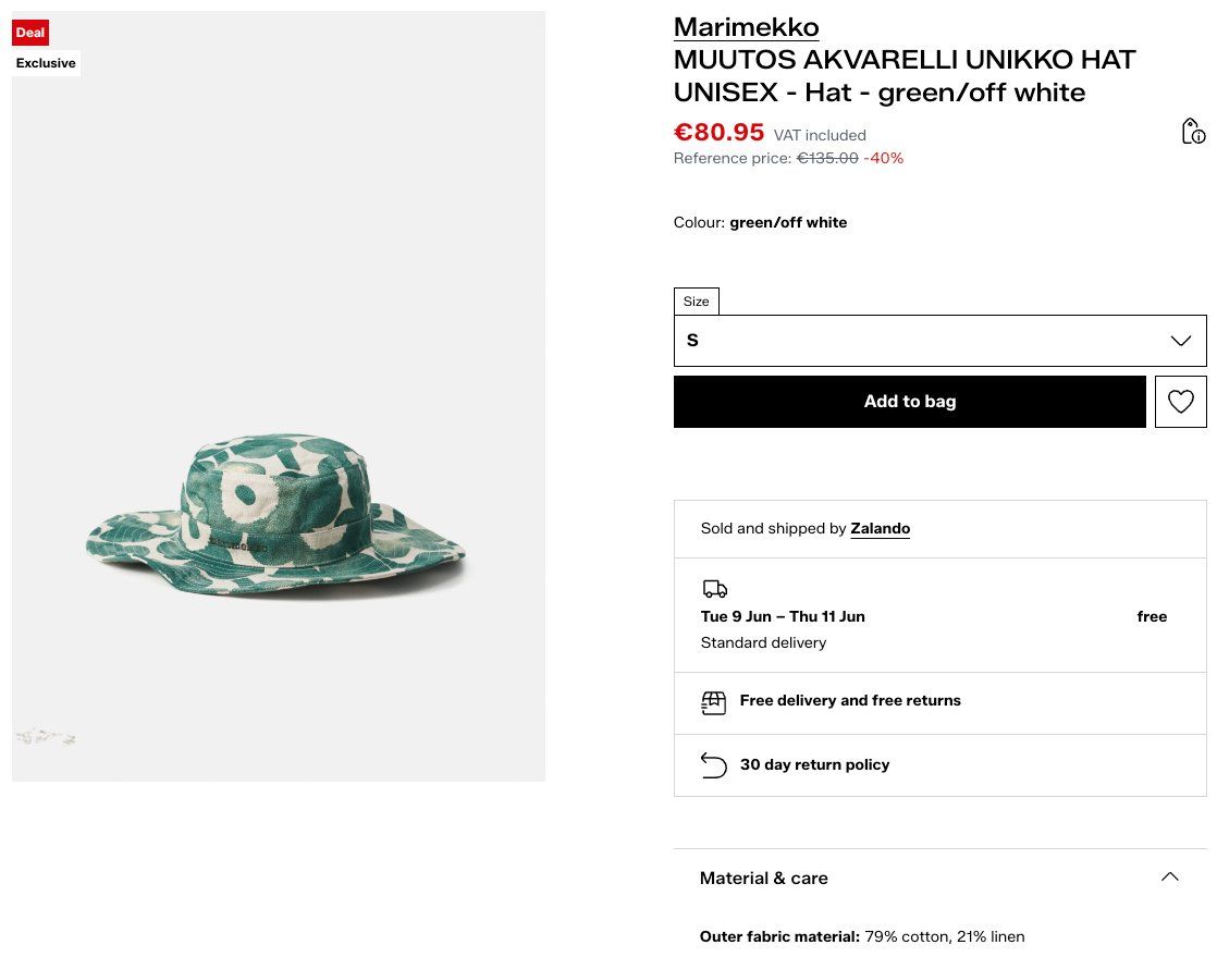 Copricapi, berretti & cappellini: MARIMEKKO Sommerhat Sommerhut Panama – Usato da Zürich venduto da Good_old_days 4