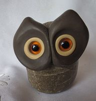 Eule Figur Naturstein Handgemacht siehe Foto