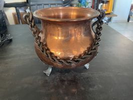 Ancienne Jardinière Cache-Pot en Cuivre Martelé
