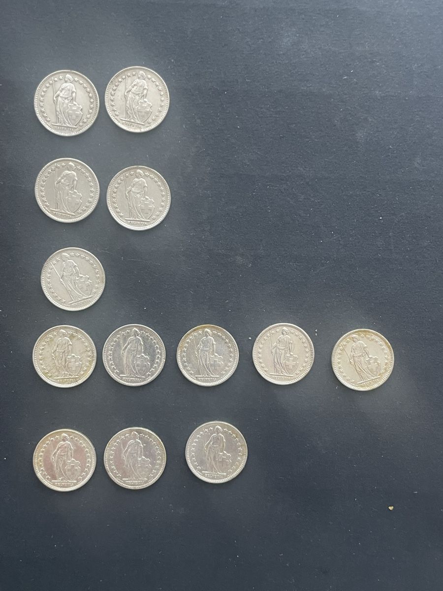 Toutes les monnaies: 13 x -.50 Silber CH Jahr diverse  – D'occasion à Meierskappel par Hala03 4