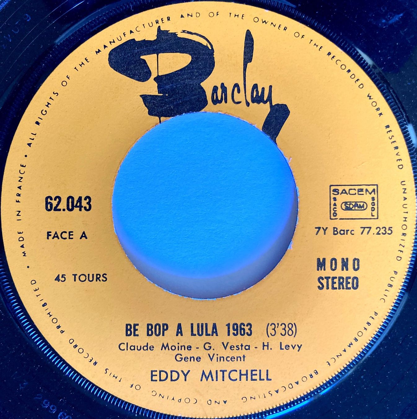 Dischi in vinile: EDDY MITCHELL - BE BOP A LULA 1963 – Usato da Bottens venduto da hotter-than-hell 2
