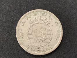 10 Escudos Republica  Portuguesa (Angola) 1955 Silber
