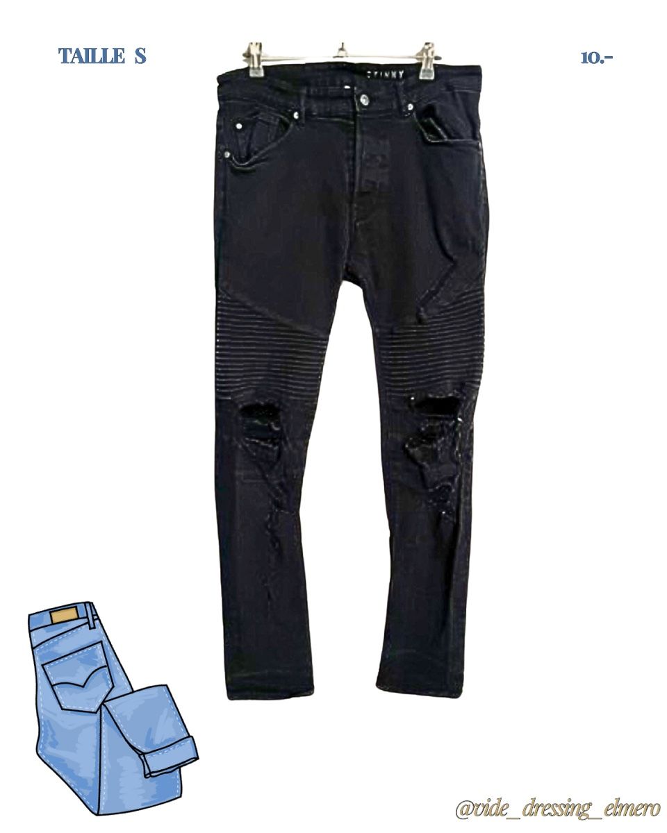 Jeans: Jean skinny noir déchiré – Usato da Massonnens venduto da Rebelle88